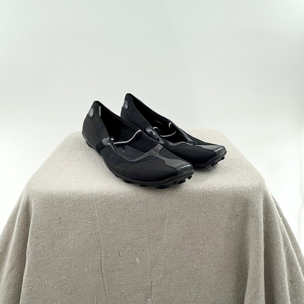 Vintage Prada Patent Leather and Nylon Ballet Flats Black Women's Size EU 38.5